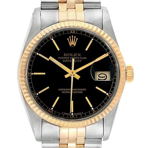 rolex datejust steel and yellow gold silver roman dial 36mm|vintage rolex datejust 36mm.